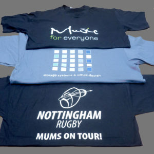selection of finished t shirts