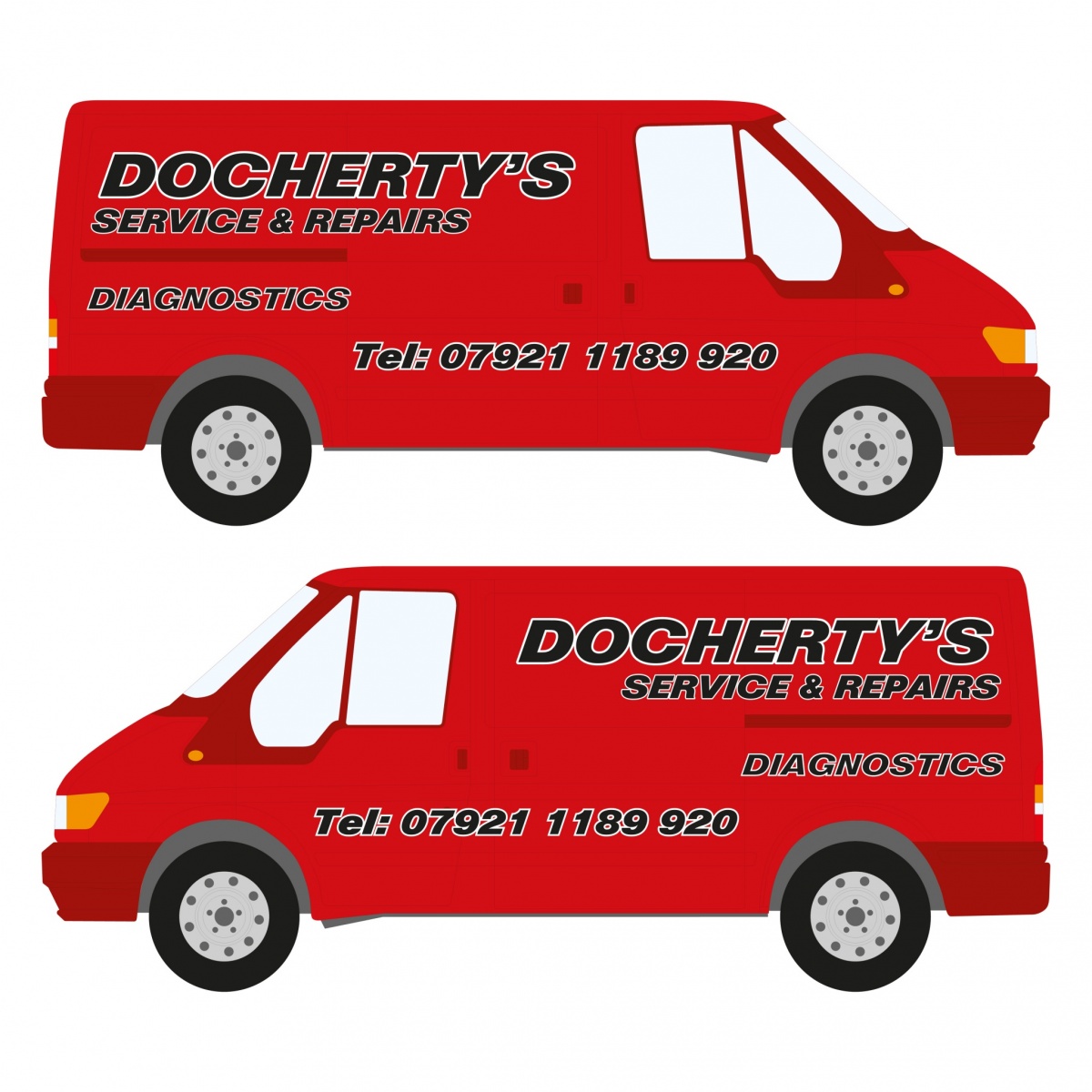 design option for branding on a red van