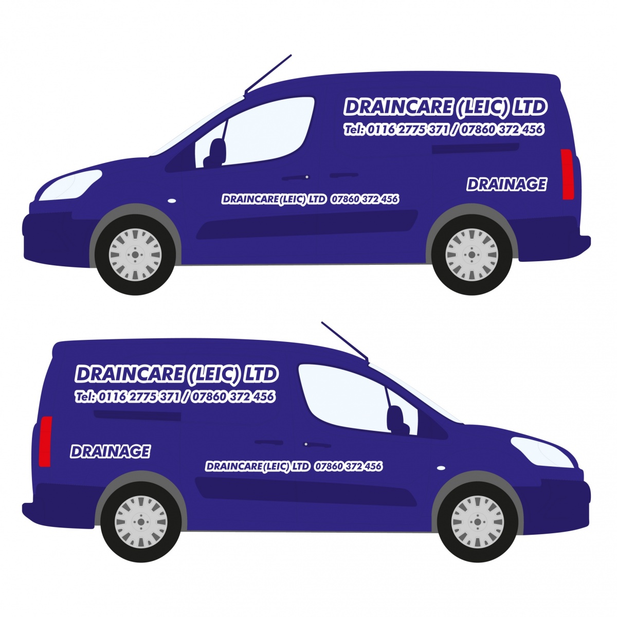 design option for branding on a purple van