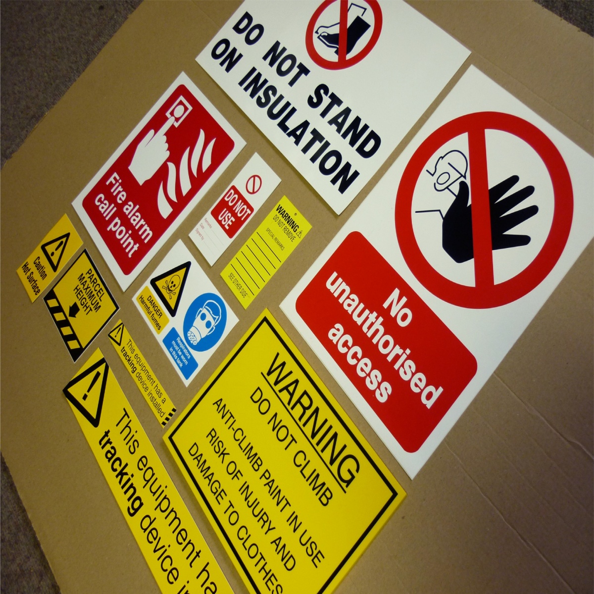 selection of health & safety stickers