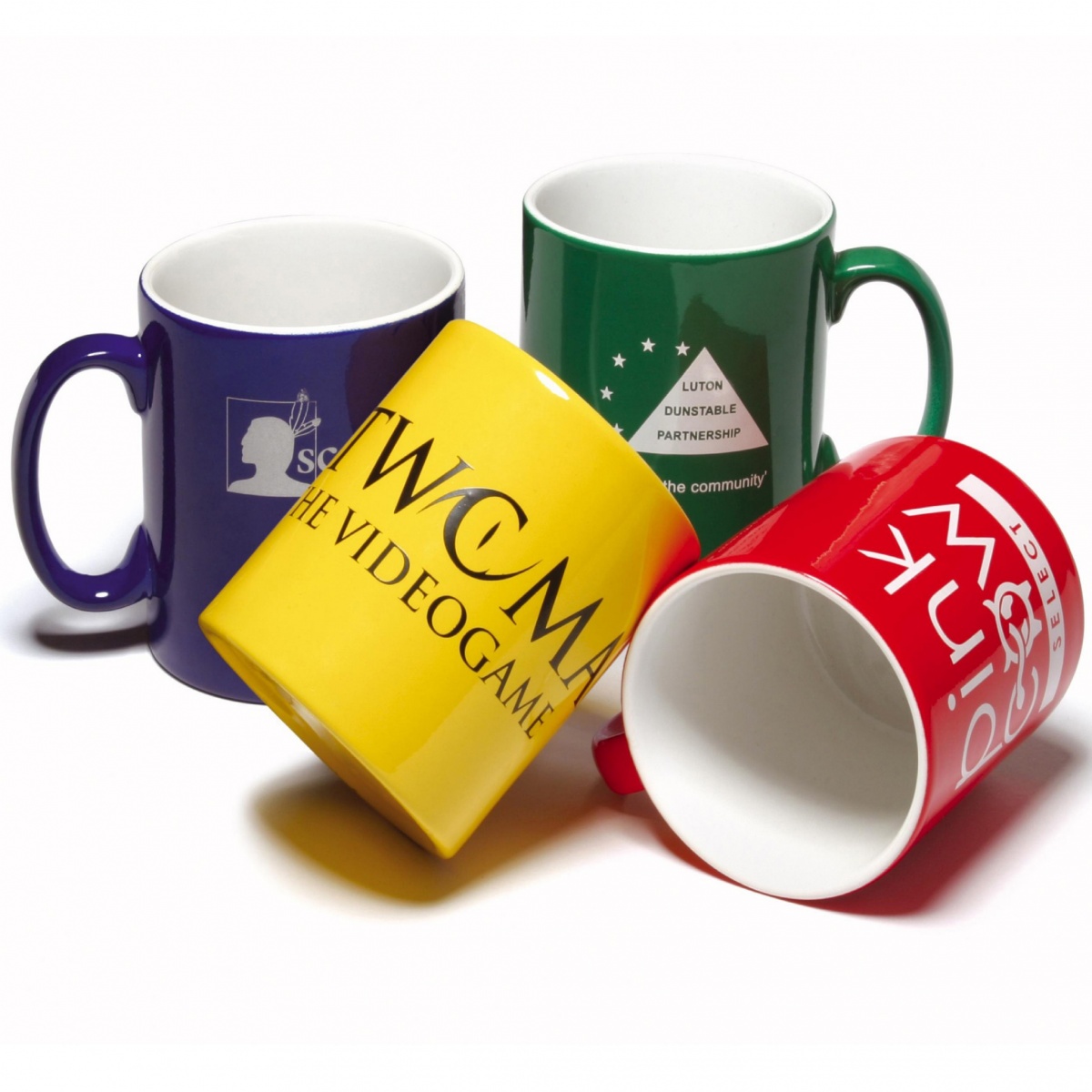 a selection of printed mugs