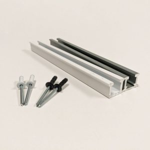 aluminum channel in white or black with white & black rivets