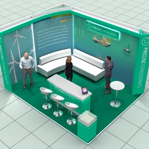 3d mock up of an exhibition stand
