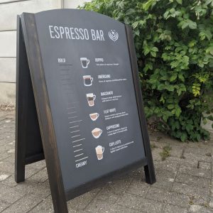 chalk a board for an espresso bar