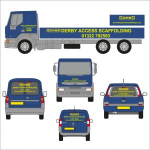 design option for vehicle graphics on a truck