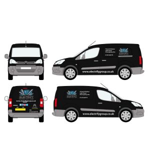 design option for vehicle graphics on a van