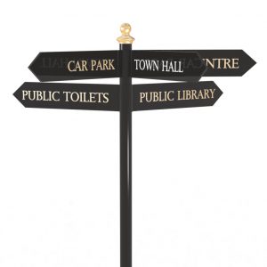 brown directional sign design